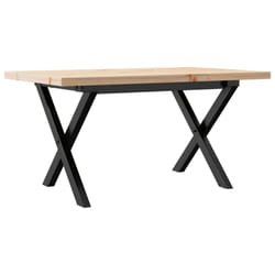 vidaXL Coffee Table End Table Side Table X-Frame Solid Wood Pine and Steel