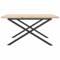 vidaXL Coffee Table End Table Side Table X-Frame Solid Wood Pine and Steel - Additional view 4