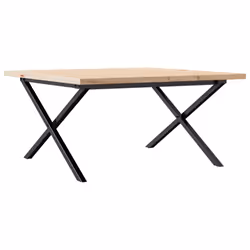 vidaXL Coffee Table End Table Side Table X-Frame Solid Wood Pine and Steel - Additional view 5