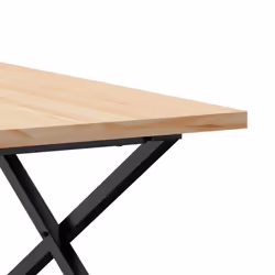 vidaXL Coffee Table End Table Side Table X-Frame Solid Wood Pine and Steel - Additional view 6