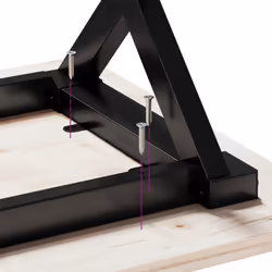 vidaXL Coffee Table End Table Side Table X-Frame Solid Wood Pine and Steel - Additional view 7