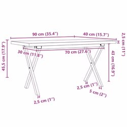 vidaXL Coffee Table X-Frame End Table Side Table Solid Wood Pine and Cast Iron