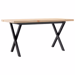 vidaXL Coffee Table X-Frame End Table Side Table Solid Wood Pine and Cast Iron - Additional view 5