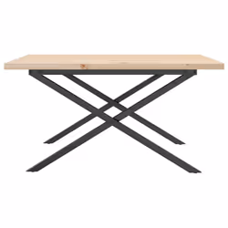 vidaXL Coffee Table End Table Side Table X-Frame Solid Wood Pine and Steel - Additional view 4
