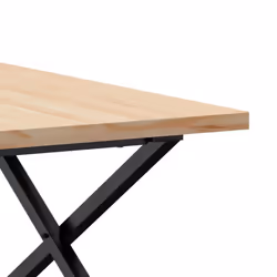 vidaXL Coffee Table End Table Side Table X-Frame Solid Wood Pine and Steel - Additional view 6