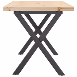 vidaXL Coffee Table X-Frame End Table Side Table Solid Wood Pine and Cast Iron - Additional view 4