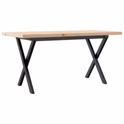 vidaXL Coffee Table X-Frame End Table Side Table Solid Wood Pine and Cast Iron - Additional view 5