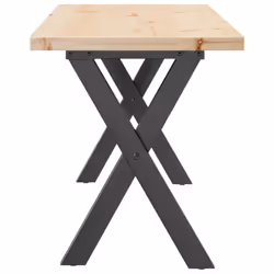 vidaXL Coffee Table End Table Side Table X-Frame Solid Wood Pine and Steel - Additional view 4