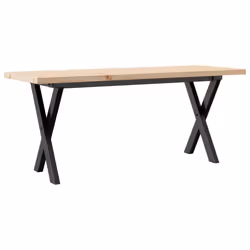 vidaXL Coffee Table End Table Side Table X-Frame Solid Wood Pine and Steel - Additional view 5