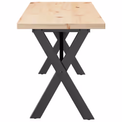 vidaXL Coffee Table End Table Side Table X-Frame Solid Wood Pine and Steel - Additional view 4