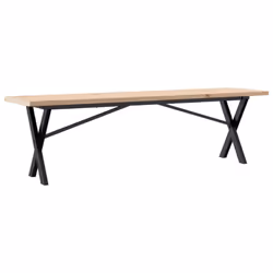 vidaXL Coffee Table End Table Side Table X-Frame Solid Wood Pine and Steel - Additional view 5