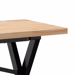 vidaXL Coffee Table End Table Side Table X-Frame Solid Wood Pine and Steel - Additional view 6