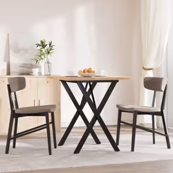 vidaXL Dining Table Kitchen Dinner Table X-Frame Solid Wood Pine and Steel