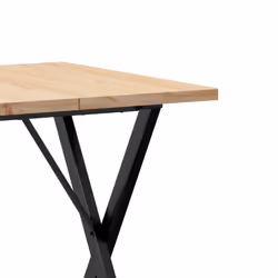 vidaXL Dining Table Kitchen Dinner Table X-Frame Solid Wood Pine and Steel - Additional view 6
