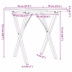 vidaXL Dining Table Kitchen Dinner Table X-Frame Solid Wood Pine and Steel - Additional view 9