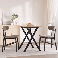 vidaXL Dining Table X-Frame Kitchen Dinner Table Solid Wood Pine and Cast Iron - Additional view 2