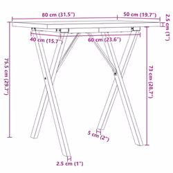 vidaXL Dining Table X-Frame Kitchen Dinner Table Solid Wood Pine and Cast Iron - Additional view 3
