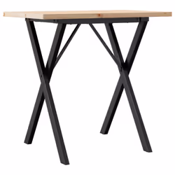 vidaXL Dining Table X-Frame Kitchen Dinner Table Solid Wood Pine and Cast Iron - Additional view 5