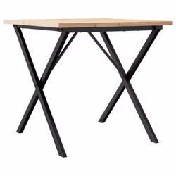 vidaXL Dining Table Kitchen Dinner Table X-Frame Solid Wood Pine and Steel