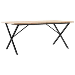 vidaXL Dining Table Kitchen Dinner Table X-Frame Solid Wood Pine and Steel