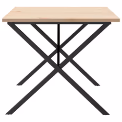 vidaXL Dining Table Kitchen Dinner Table X-Frame Solid Wood Pine and Steel - Additional view 4