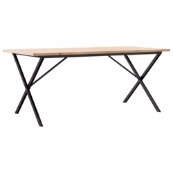 vidaXL Dining Table Kitchen Dinner Table X-Frame Solid Wood Pine and Steel - Additional view 5