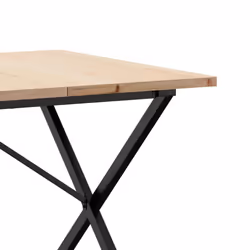 vidaXL Dining Table Kitchen Dinner Table X-Frame Solid Wood Pine and Steel - Additional view 6