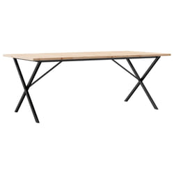 vidaXL Dining Table Kitchen Dinner Table X-Frame Solid Wood Pine and Steel