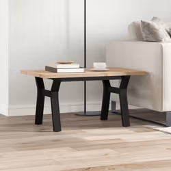 vidaXL Coffee Table Y-Frame End Table Side Table Solid Wood Pine and Cast Iron - Additional view 2