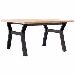 vidaXL Coffee Table Y-Frame End Table Side Table Solid Wood Pine and Cast Iron