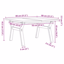 vidaXL Coffee Table Y-Frame End Table Side Table Solid Wood Pine and Cast Iron