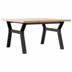 vidaXL Coffee Table Y-Frame End Table Side Table Solid Wood Pine and Cast Iron - Additional view 5