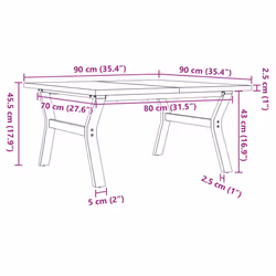 vidaXL Coffee Table Y-Frame End Table Side Table Solid Wood Pine and Cast Iron