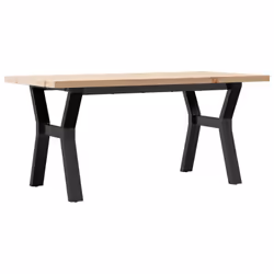 vidaXL Coffee Table Y-Frame End Table Side Table Solid Wood Pine and Cast Iron