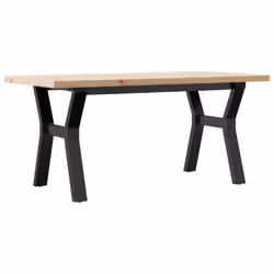 vidaXL Coffee Table Y-Frame End Table Side Table Solid Wood Pine and Cast Iron - Additional view 5
