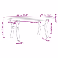 vidaXL Coffee Table Y-Frame End Table Side Table Solid Wood Pine and Cast Iron - Additional view 9