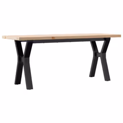vidaXL Coffee Table End Table Side Table Y-Frame Solid Wood Pine and Steel - Additional view 5