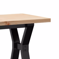 vidaXL Coffee Table End Table Side Table Y-Frame Solid Wood Pine and Steel - Additional view 6
