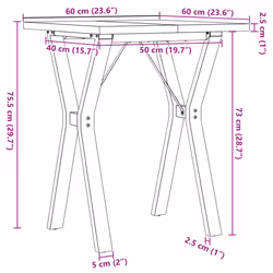 vidaXL Dining Table Kitchen Dinner Table Y-Frame Solid Wood Pine and Steel - Additional view 3