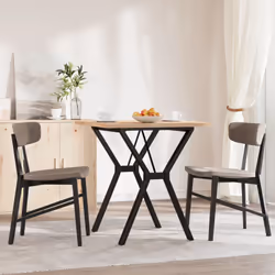 vidaXL Dining Table Kitchen Dinner Table Y-Frame Solid Wood Pine and Steel - Additional view 2