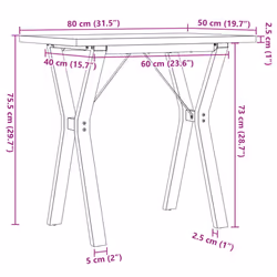 vidaXL Dining Table Kitchen Dinner Table Y-Frame Solid Wood Pine and Steel - Additional view 9