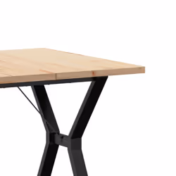 vidaXL Dining Table Kitchen Dinner Table Y-Frame Solid Wood Pine and Steel - Additional view 6
