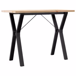 vidaXL Dining Table Kitchen Dinner Table Y-Frame Solid Wood Pine and Steel - Additional view 5