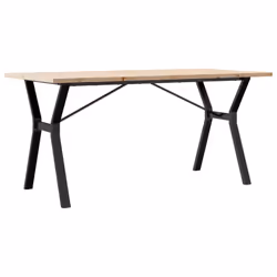 vidaXL Dining Table Kitchen Dinner Table Y-Frame Solid Wood Pine and Steel - Additional view 5
