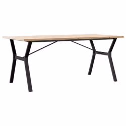 vidaXL Dining Table Kitchen Dinner Table Y-Frame Solid Wood Pine and Steel - Additional view 5