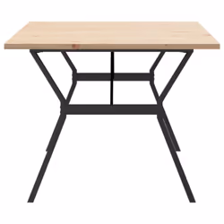 vidaXL Dining Table Kitchen Dinner Table Y-Frame Solid Wood Pine and Steel - Additional view 4
