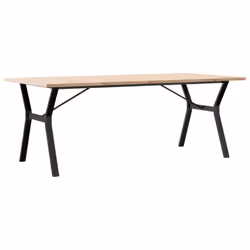 vidaXL Dining Table Kitchen Dinner Table Y-Frame Solid Wood Pine and Steel - Additional view 5