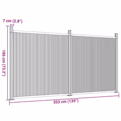 vidaXL Fence Panel Patio Outdoor Privacy Fence Board Garden Picket Fence WPC - grey, 353 x 186 cm - Additional view 9
