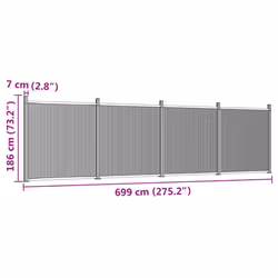 vidaXL Fence Panel Patio Outdoor Privacy Fence Board Garden Picket Fence WPC - grey, 699 x 186 cm