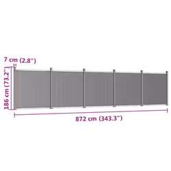 vidaXL Fence Panel Patio Outdoor Privacy Fence Board Garden Picket Fence WPC - grey, 872 x 186 cm
